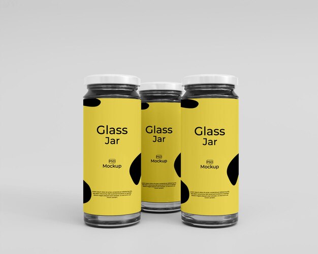 3D-realistische glazen pot mockup