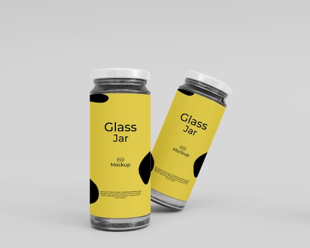 3d-realistische glazen pot mockup