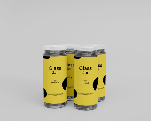 3D-realistische glazen pot mockup