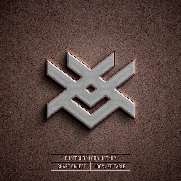 3D realistische logo mockup op betonnen muur