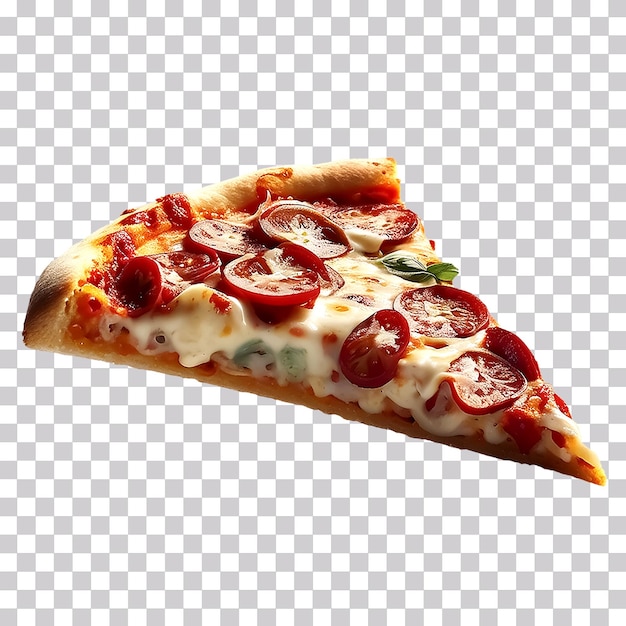 3d realistische pizza-slice geïsoleerd op een doorzichtige achtergrond