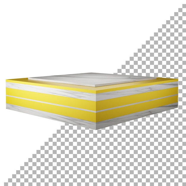 PSD 3d-realistische podium goud en marmeren textuur met transparante achtergrond