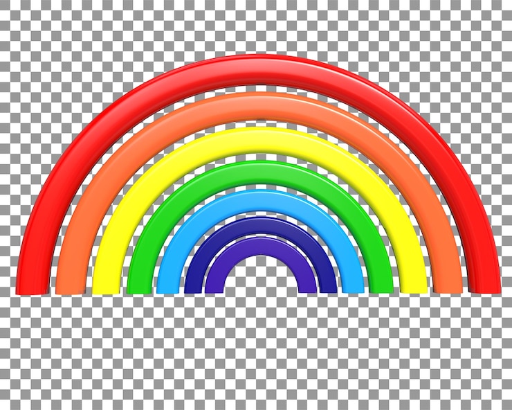 PSD 3d-realistische regenboog die het kleurrijke wonder van de natuur in drie dimensies vasthoudt