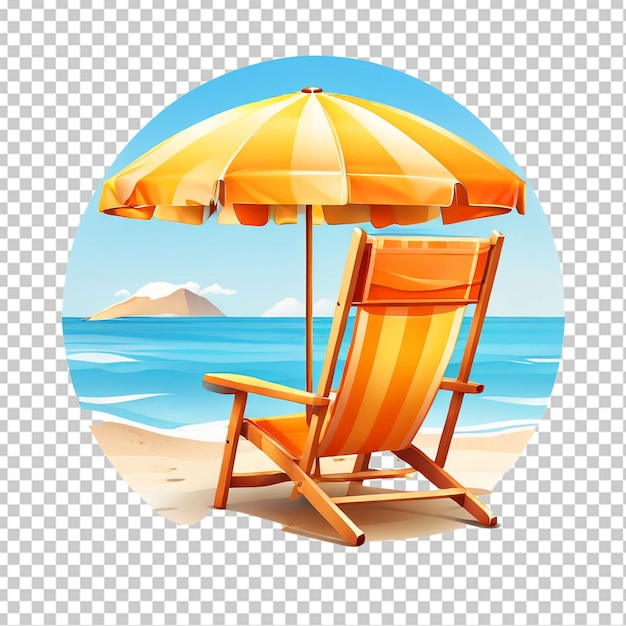 3d realistische vector vakantie icoon strand zonnebad met paraplu houten deckstoel