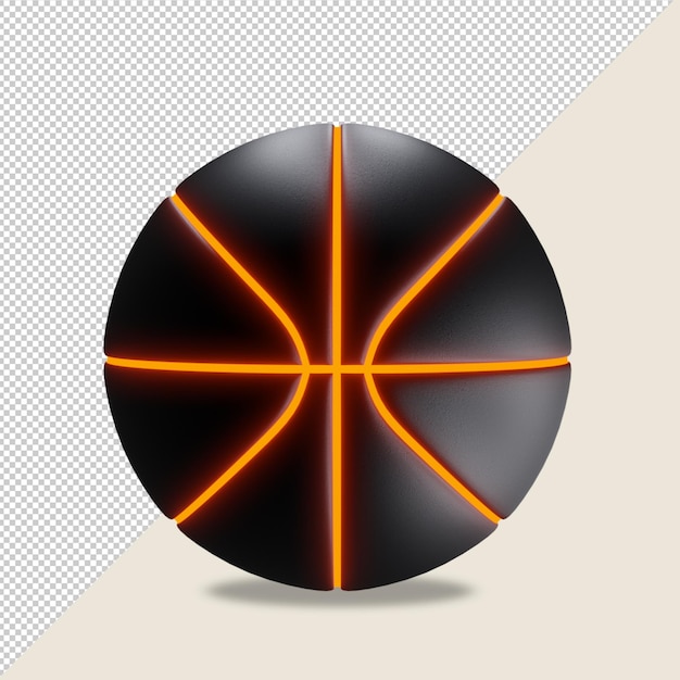 PSD 3d-realistische zwarte basketbal psd