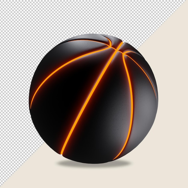 3d-realistische zwarte basketbal psd