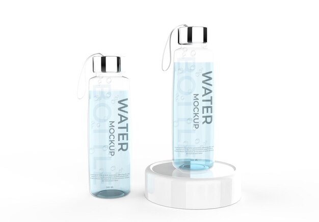 PSD 3d realistyczna makieta butelki na wodę