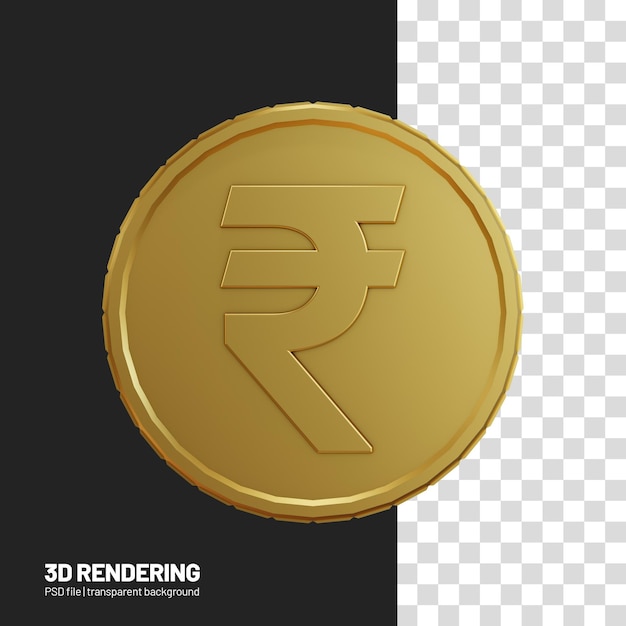 3d realistyczne monety rupii indyjskiej na przezroczystym tle