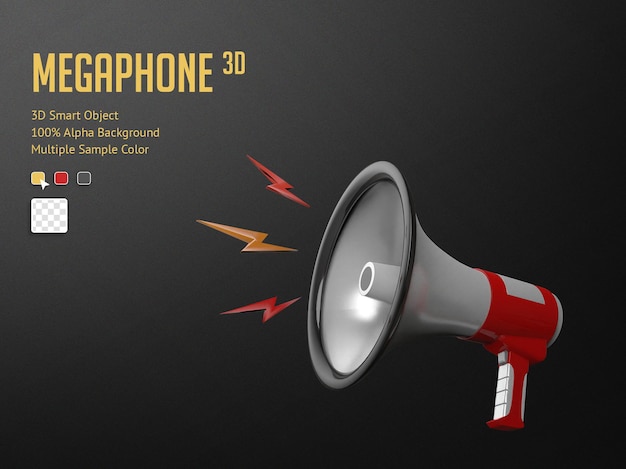 PSD 3d realistyczny megafon