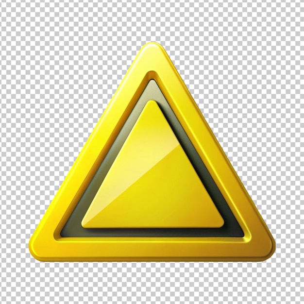 PSD 3d realistyczny trójkąt żółty znak ostrzegawczy ilustracja wektorowa widoku przedniego izolowana na warstwie alfa png
