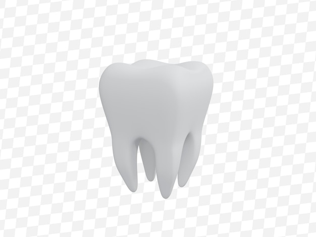 PSD 3d realistyczny zdrowy ząb na na białym tle koncepcja zębów badania stomatologicznego