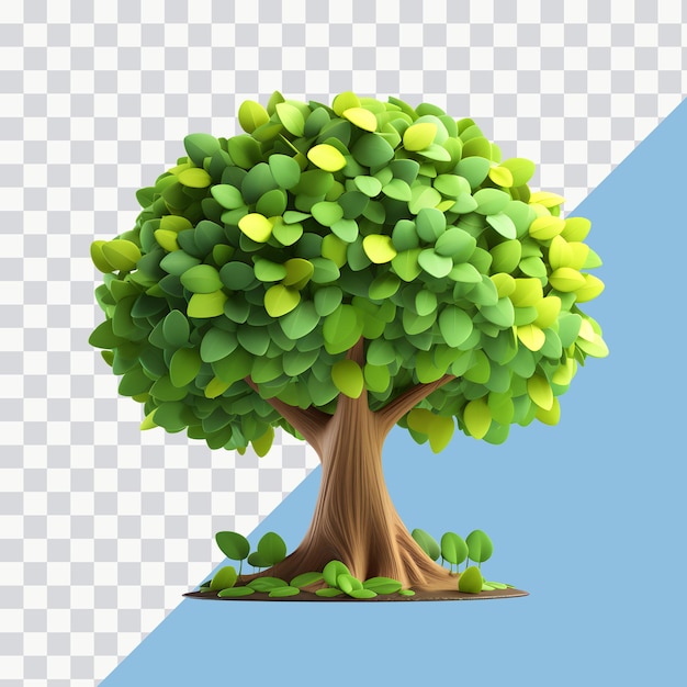 3D Reality Tree on Transparent Background