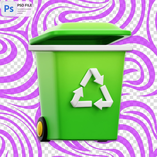 PSD 3d recycle bin icon isolated png illustration psd template