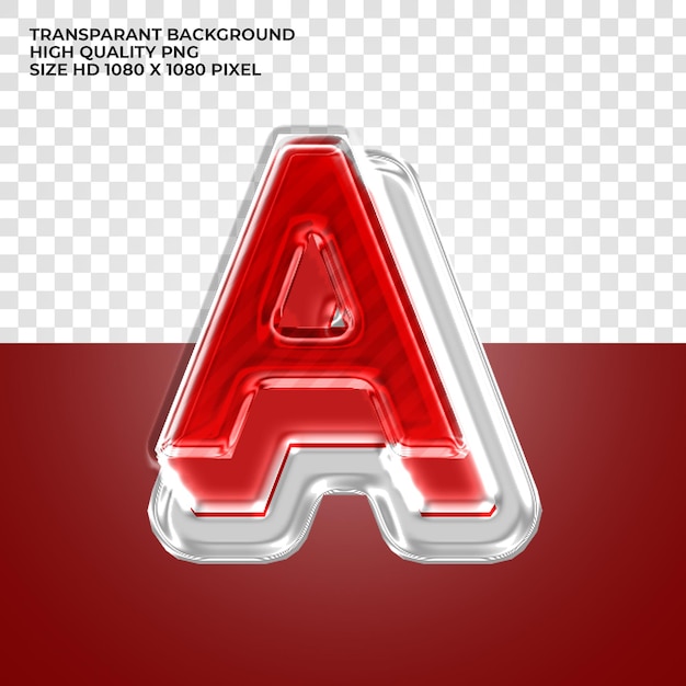 PSD 3d red alphabet letter