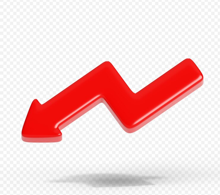 PSD 3d red arrow icon financial growth direction illustration