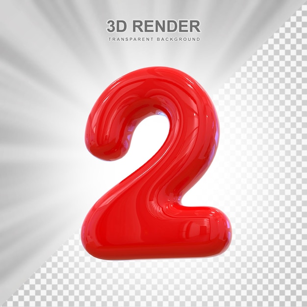 PSD 3d red balloon number2