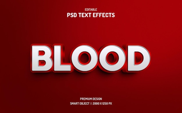 3d red blood text effect style