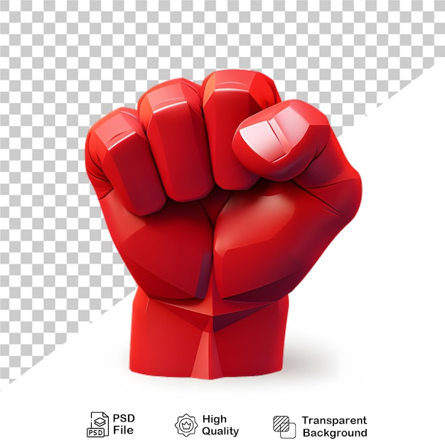 PSD 3d red cartoon hand isolated on transparent background png file