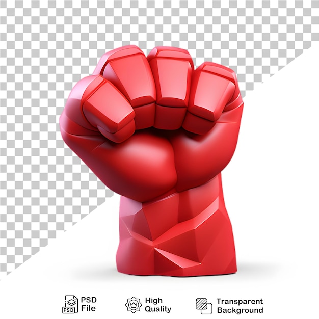 3d red cartoon hand isolated on transparent background png file