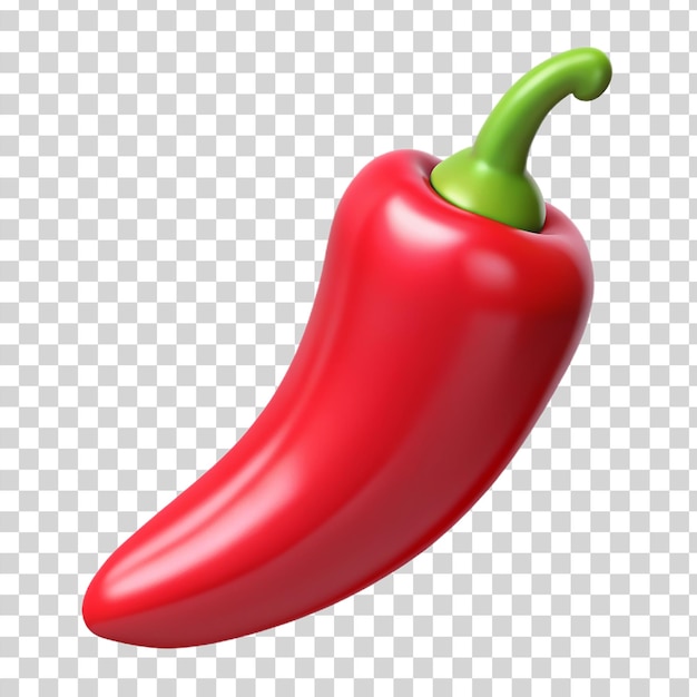 PSD 3d red chili isolated on transparent background