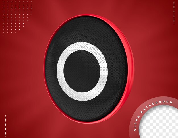 PSD 3d red circle icon for composition