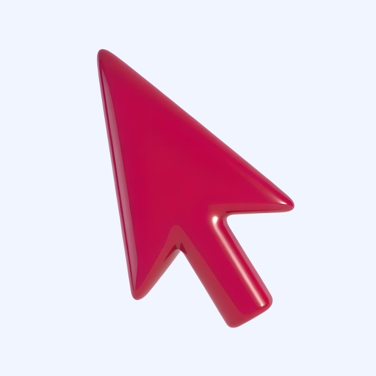 PSD 3d red cursor icon