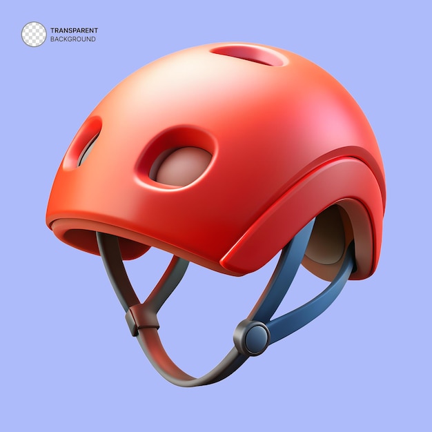 3d red cycling helmet icon illustration