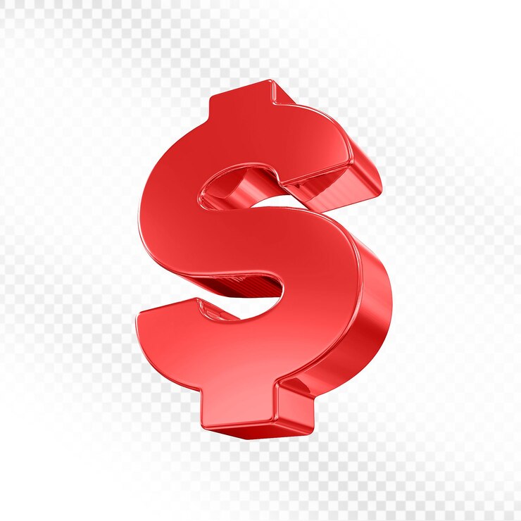 PSD 3d red dollar sign