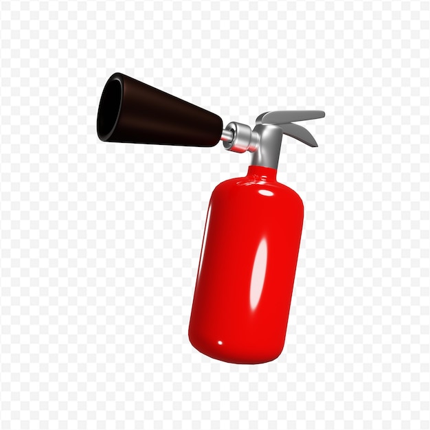 3d red fire extinguisher isolated 3d rendering