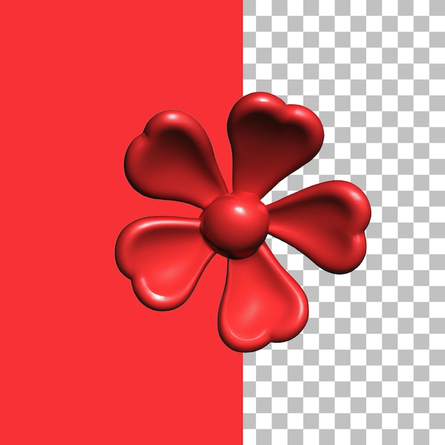 3d red flower