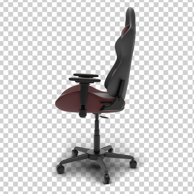 3d red gaming chair side view fully transparent