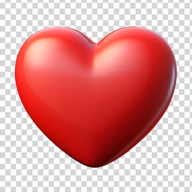 PSD 3d red heart isolated on transparent background