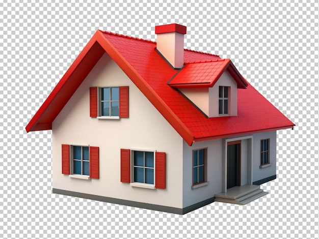 PSD 3d red house