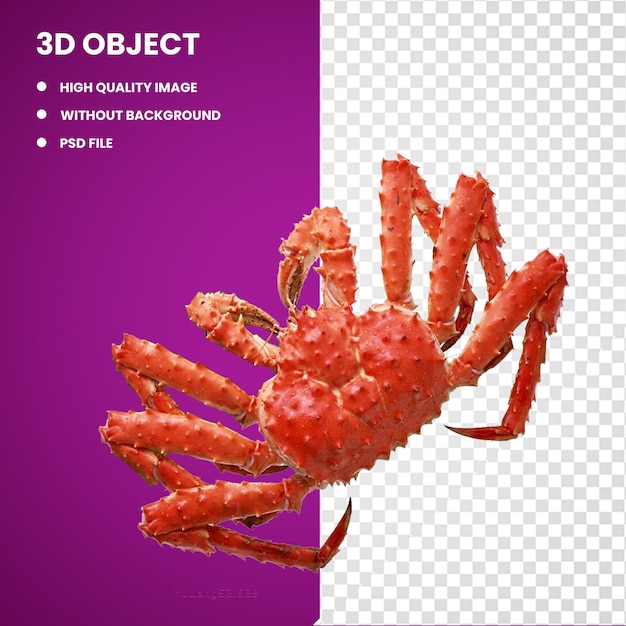 PSD crab re rosso 3d lago yangcheng