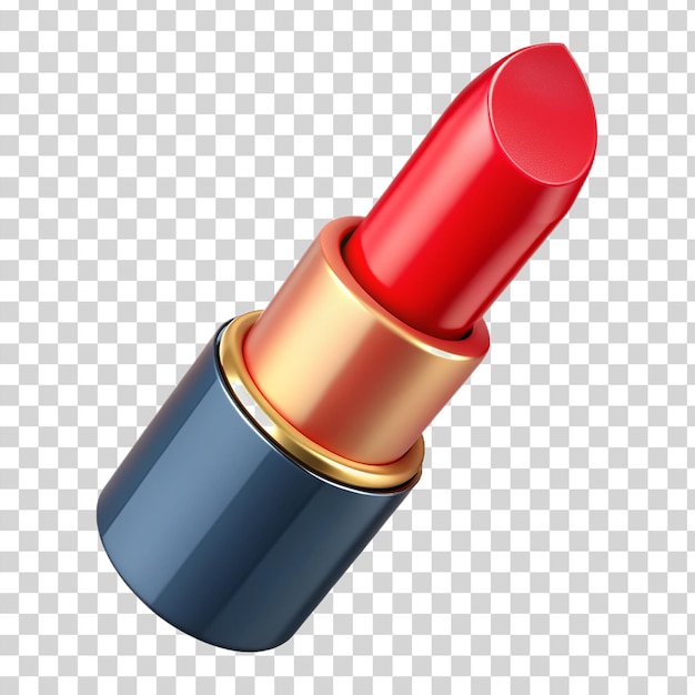 3d red lipstick isolated on transparent background