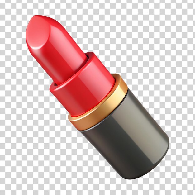 PSD 3d red lipstick isolated on transparent background