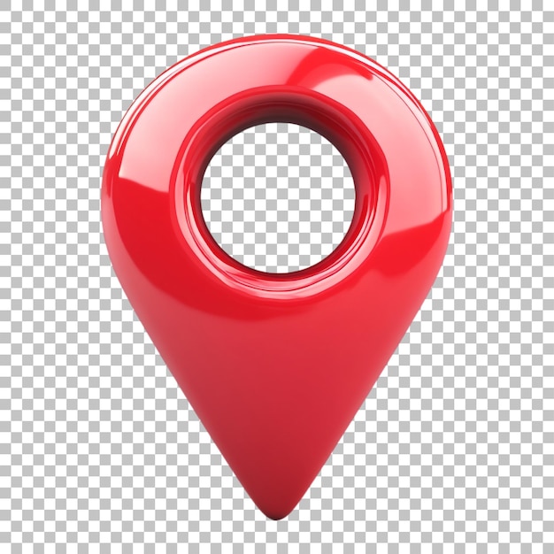 3d red location pin icon isolated on transparent background for navigation and map designs