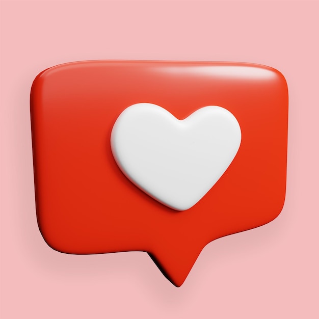 PSD 3d red love instagram icon