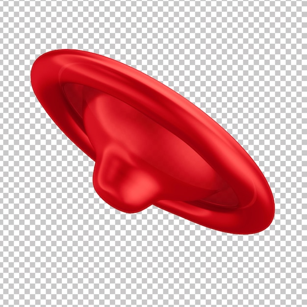 PSD 3d red male condom with transparent background