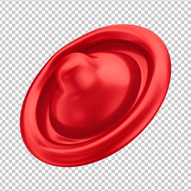 PSD 3d red male condom with transparent background