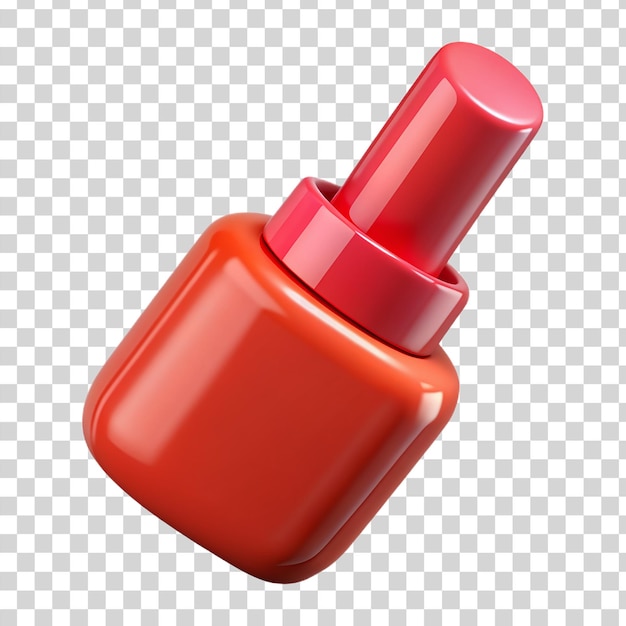 Красный лак для ногтей на прозрачном фоне