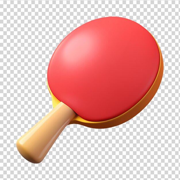 PSD 3d red ping pong racket isolated on transparent background