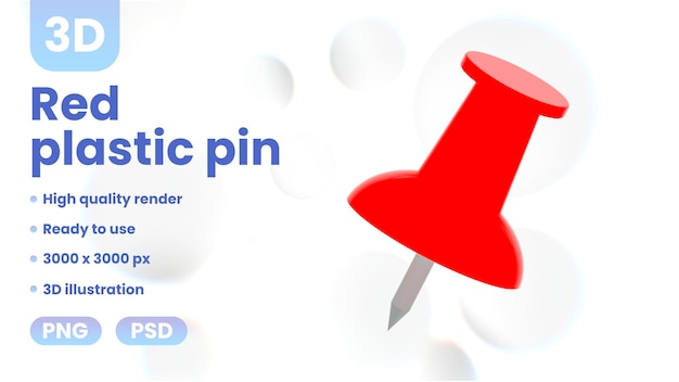 3d red plastic pin