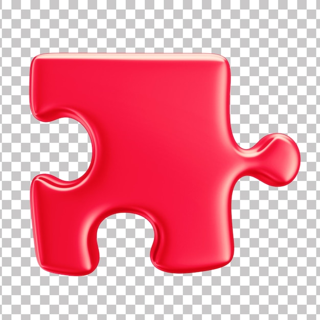 3d red puzzle piece for autism awareness campaign april blue transparent background