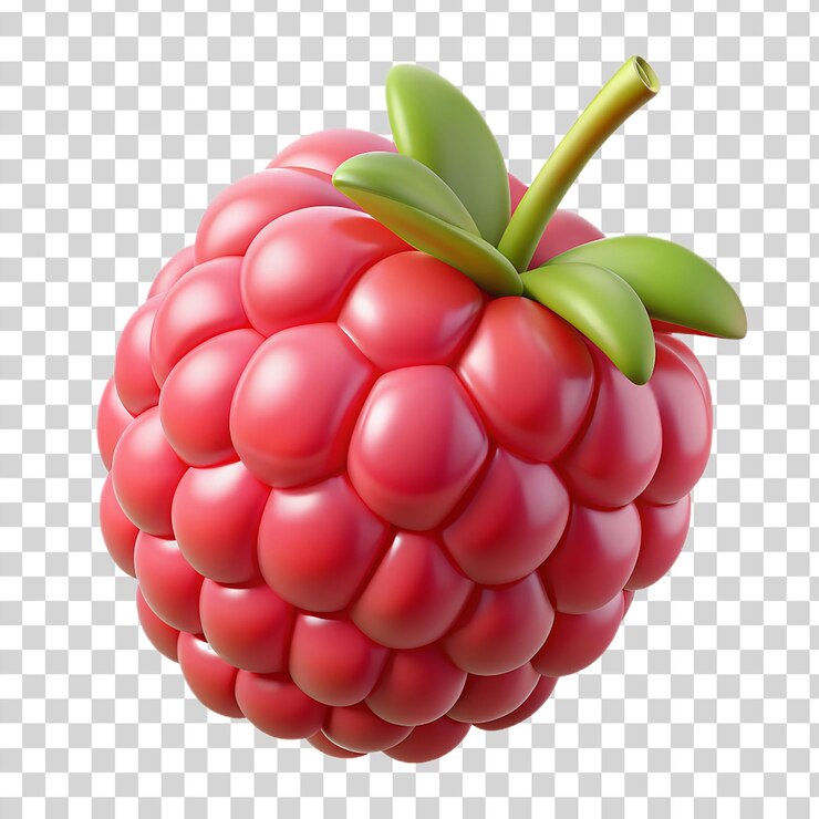 PSD 3d red rashberry isolated on transparent background