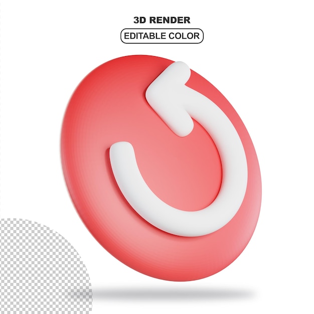 3d red return icon