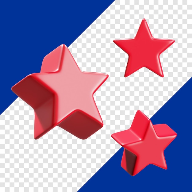 3D レッド スターズ アイコン
