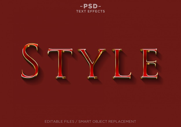 3d red style effects editable text