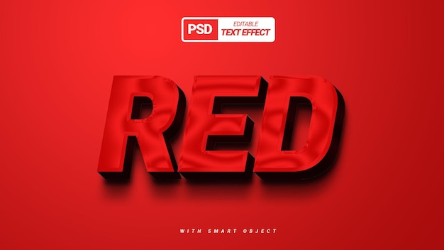 3d red text effect template design