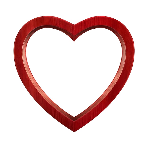 Cornice di cuore di legno rosso 3d